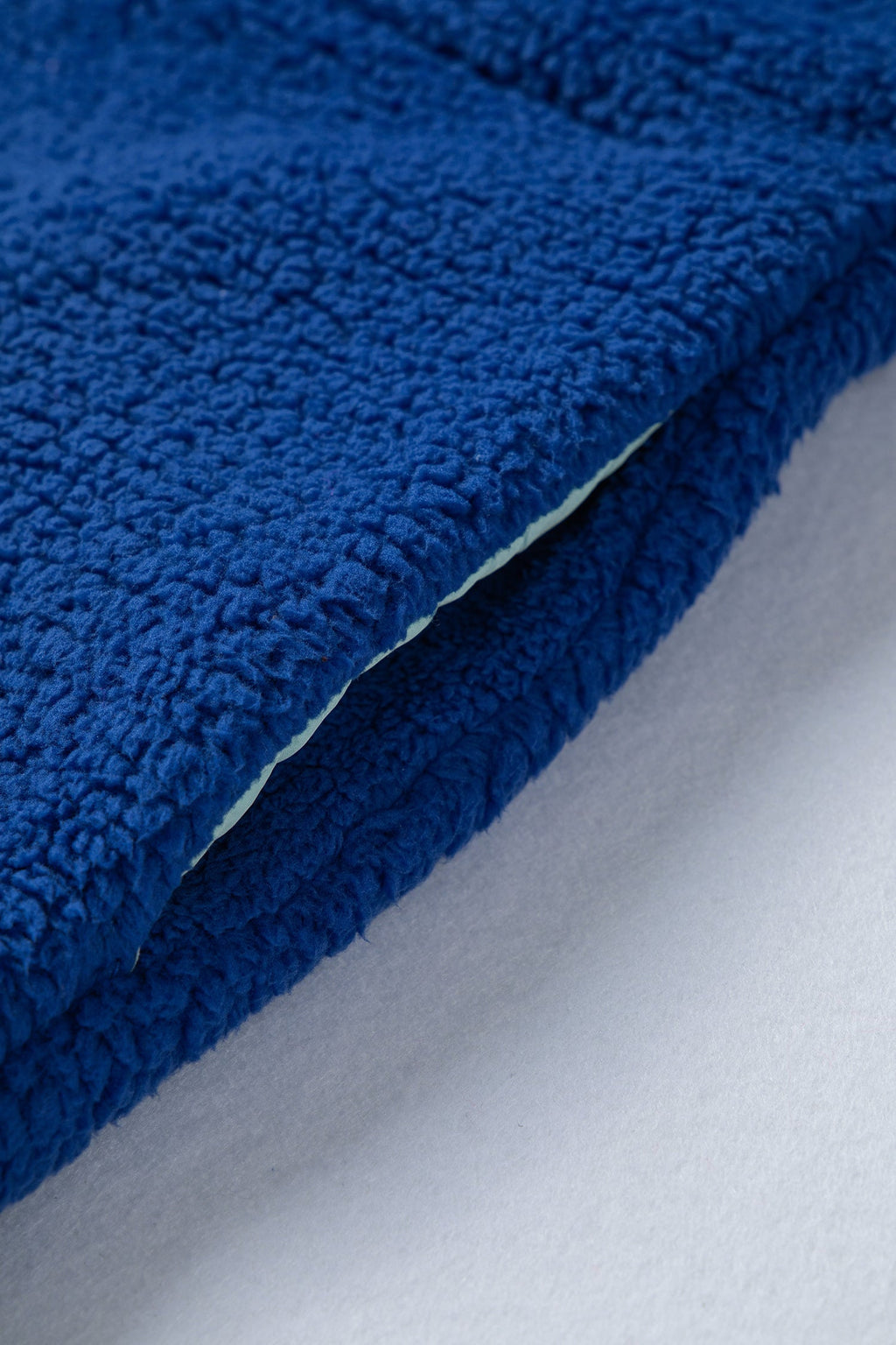 Sky Blue Sherpa Half Zip Contrast Trim Pullover Hoodie