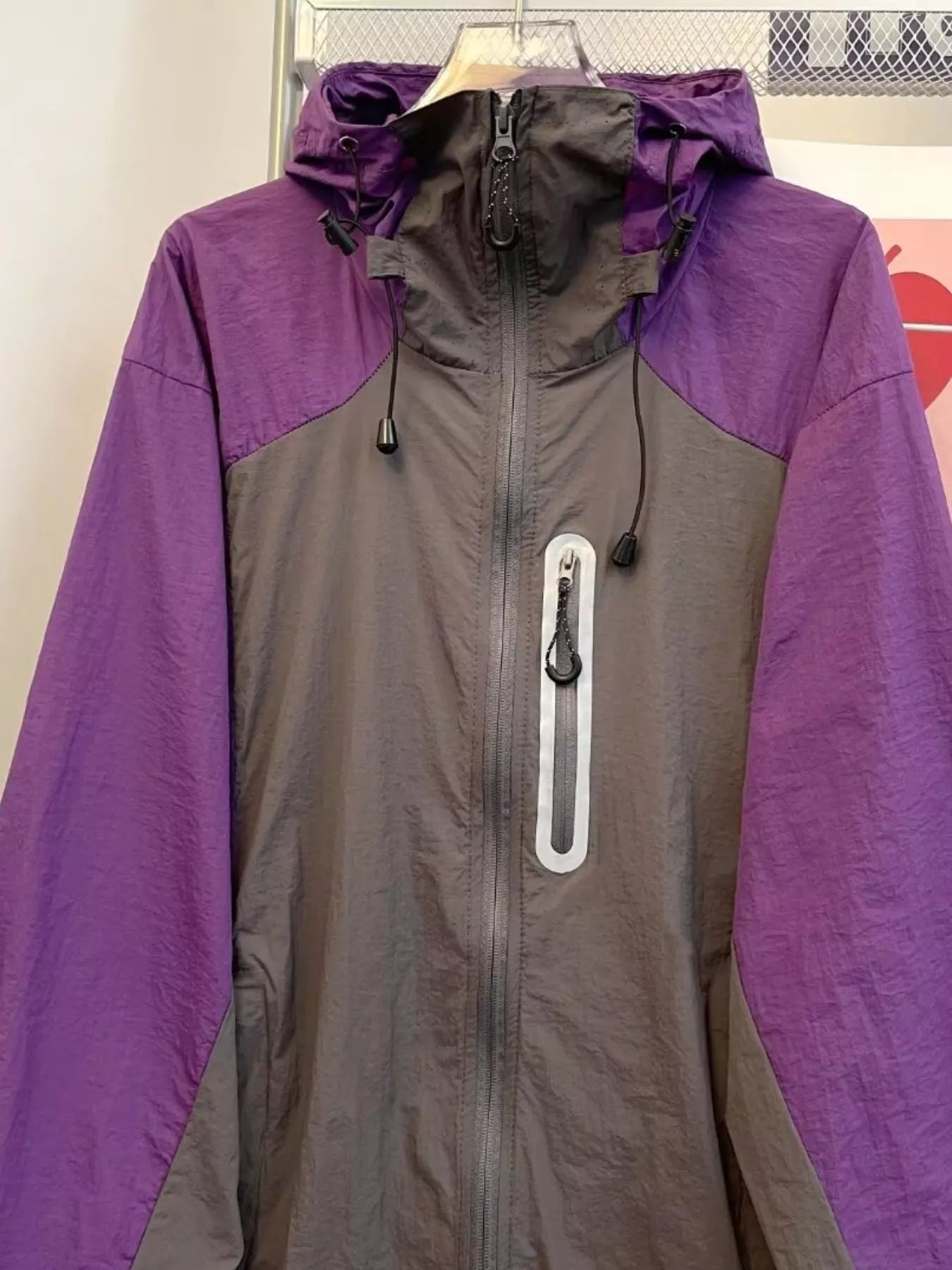 Men's Color Block Windproof Hooded Jacket
