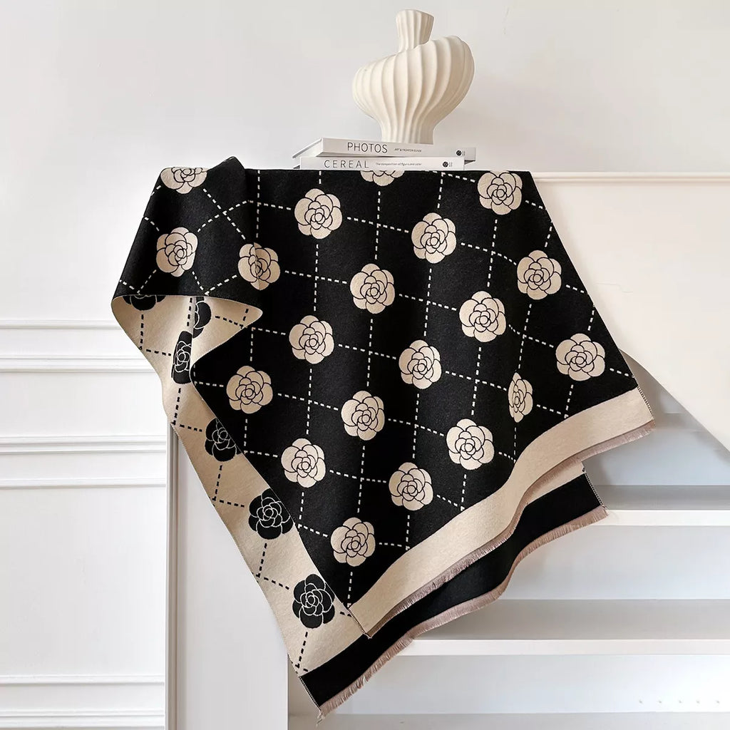 Floral Raw Hem Scaarf