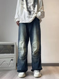 Men's Full Size Wash Wide Leg Jeans Plus Size
