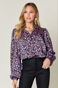 Opaque Printed Long Sleeve Top