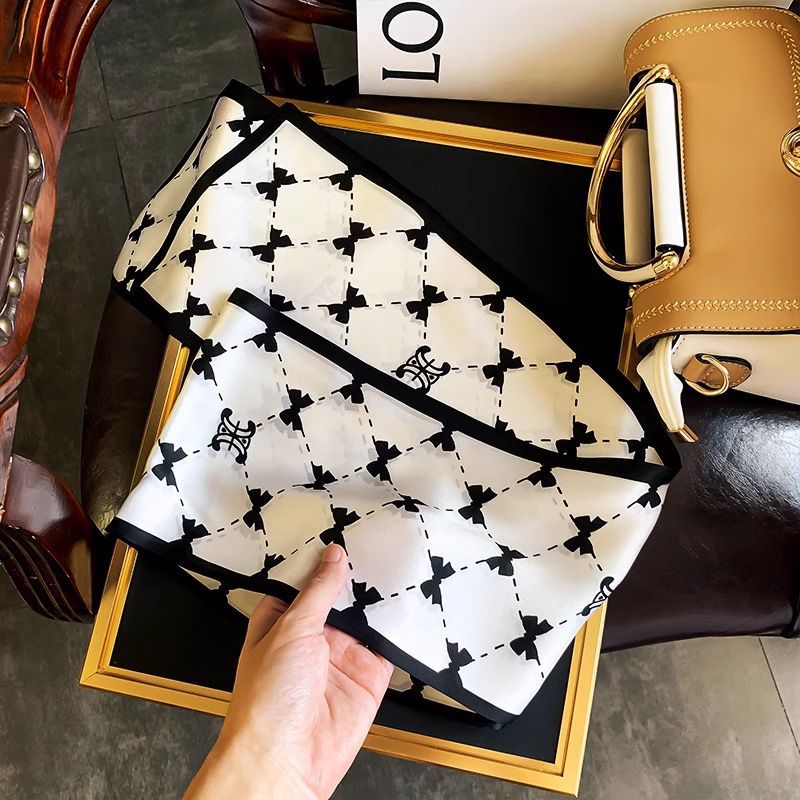 Floral-print Neck Scarf Springsummer Silk Scarf