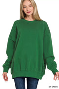 I am a Fashion Junky Oversized Round Neck Fleece Tunic Sweatshirt