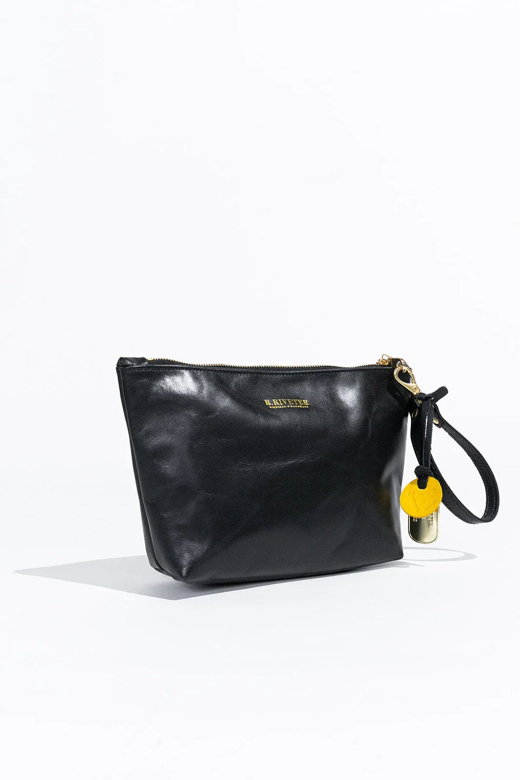Naomi Zipper Clutch  | Black Leather