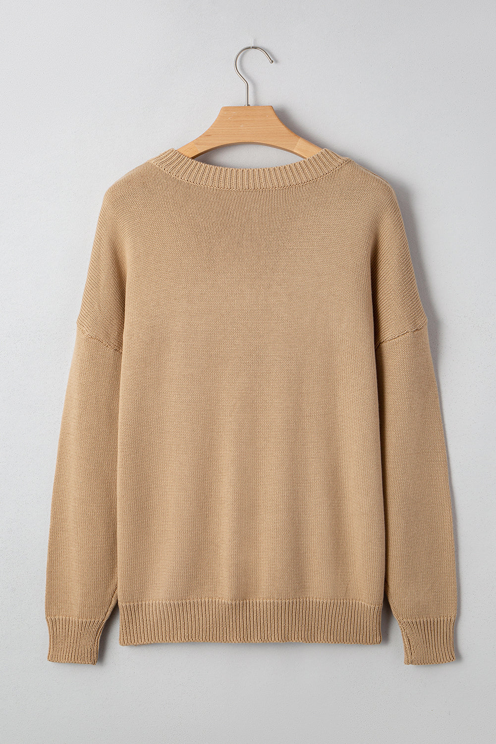 Smoke Gray Merry Colorful Dot Detail Christmas Dolman Sweater