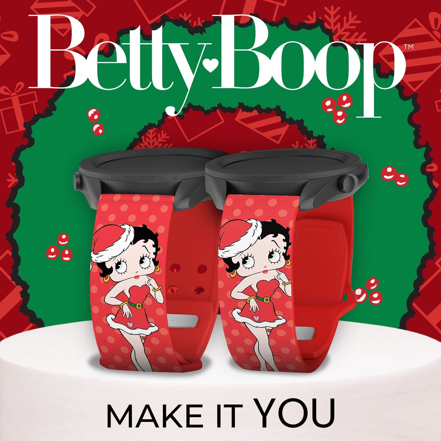 Betty Boop Christmas HD  Watchband for Samsung, Garmin, Fossil, and More