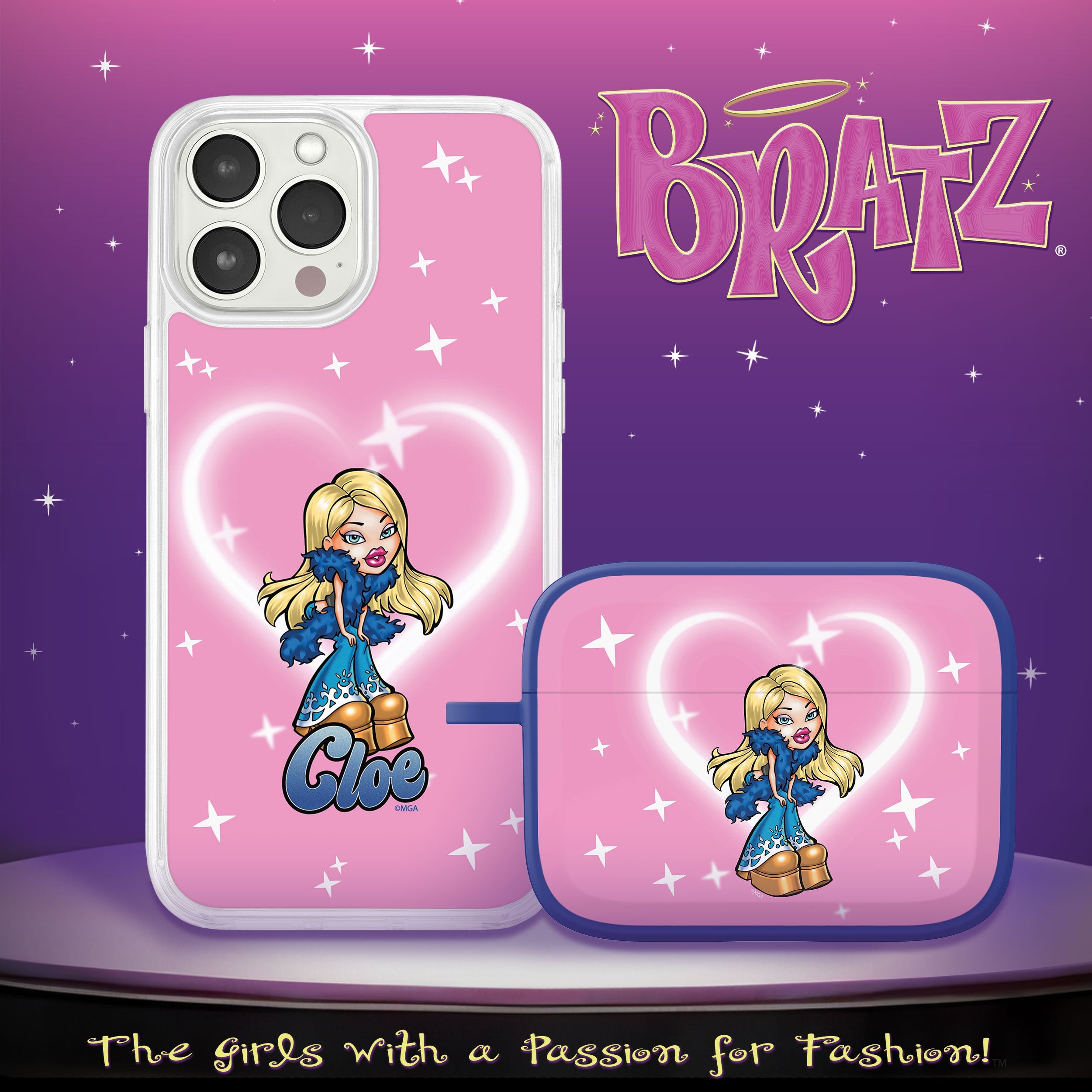 Bratz® Passion For Fashion HD Apple iPhone 12 Mag-Safe Phone Case and AirPods Pro Combo Package