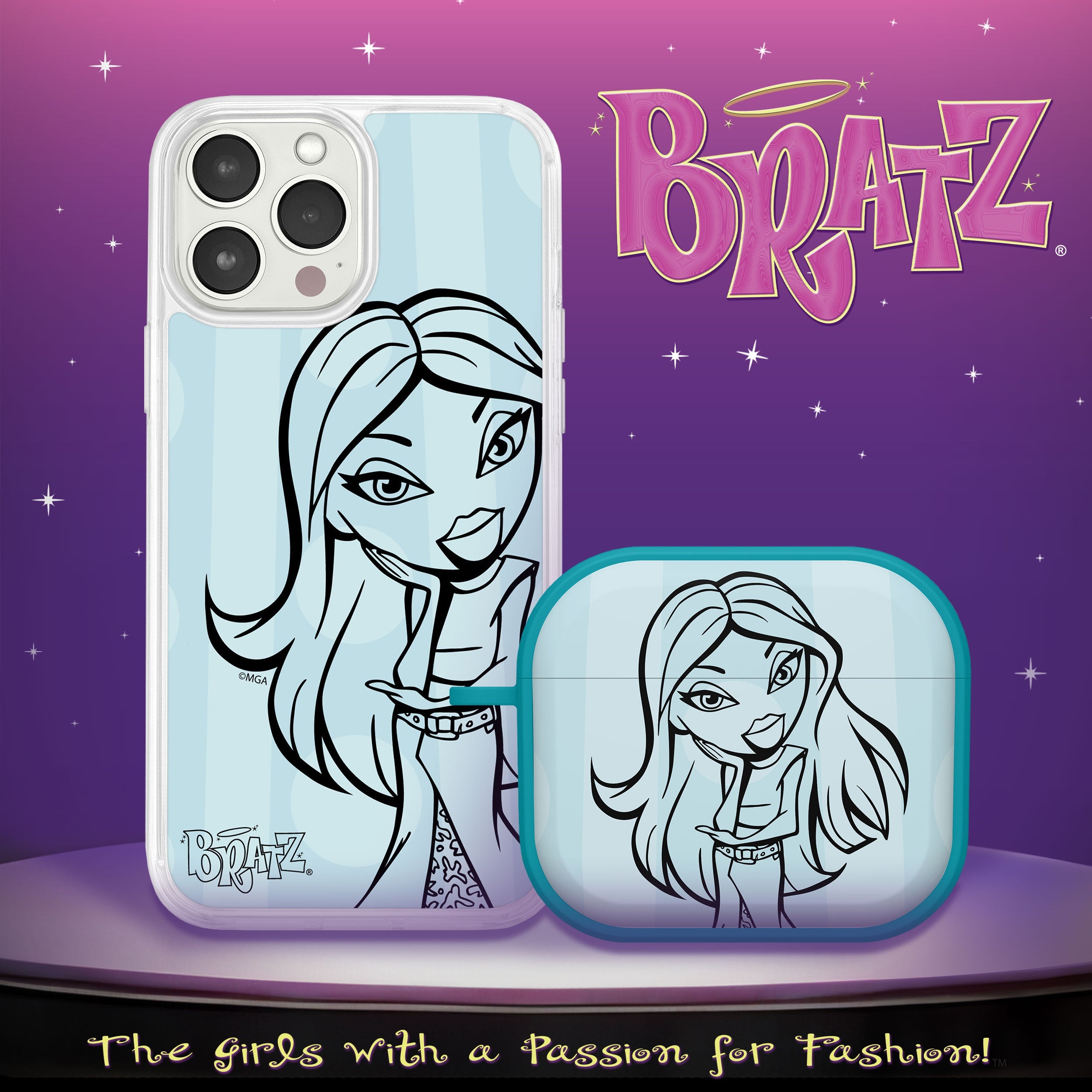 Bratz® Passion For Fashion HD Apple iPhone 13 Mag-Safe Phone Case and AirPods Gen 3 Combo Package