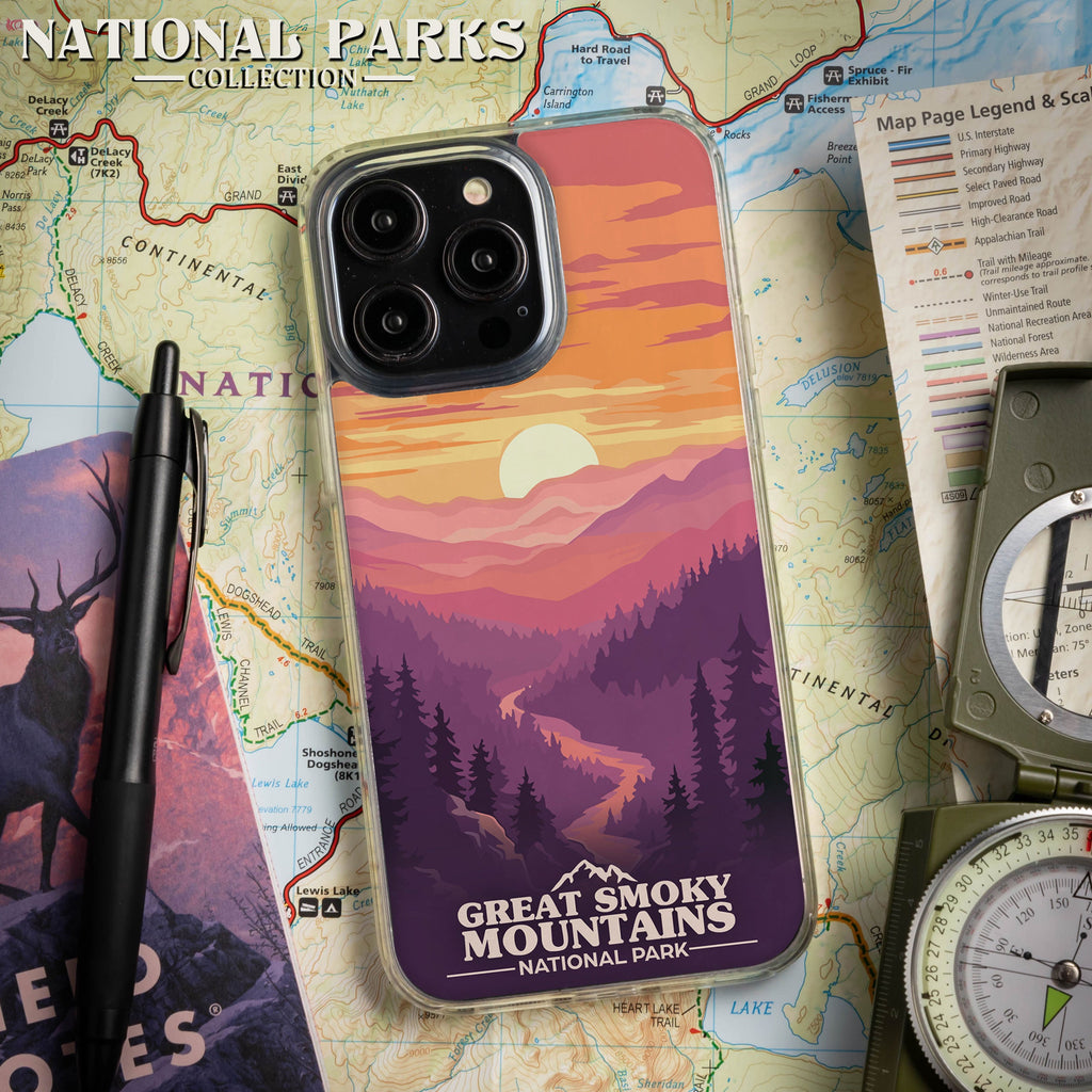 National Parks Great Smoky Mountains HD Apple iPhone 15 Series Mag-Safe Phone Case