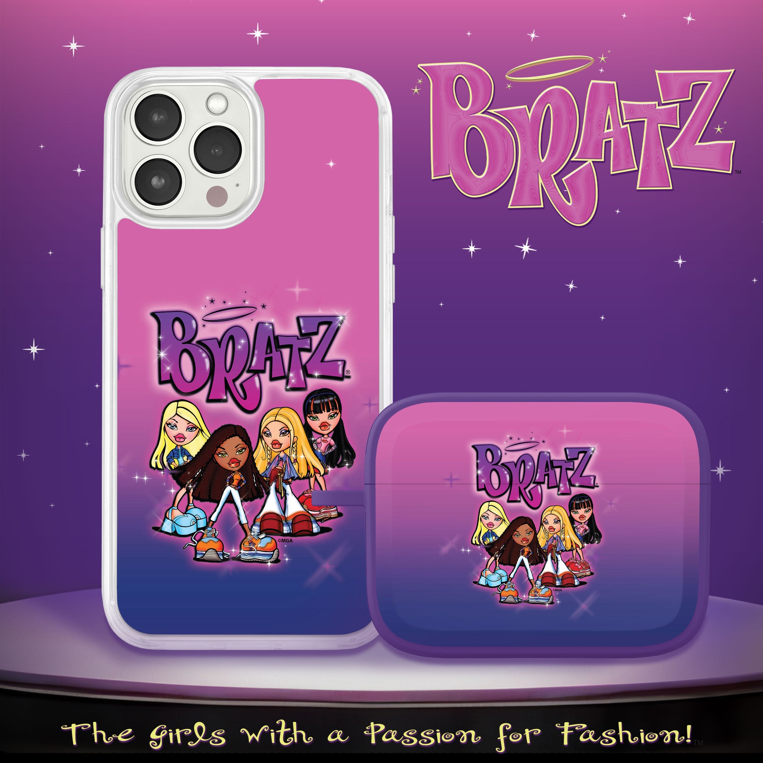 Bratz® Classic HD Apple iPhone 14 Mag-Safe Phone Case and AirPods AirPods Pro Combo Package