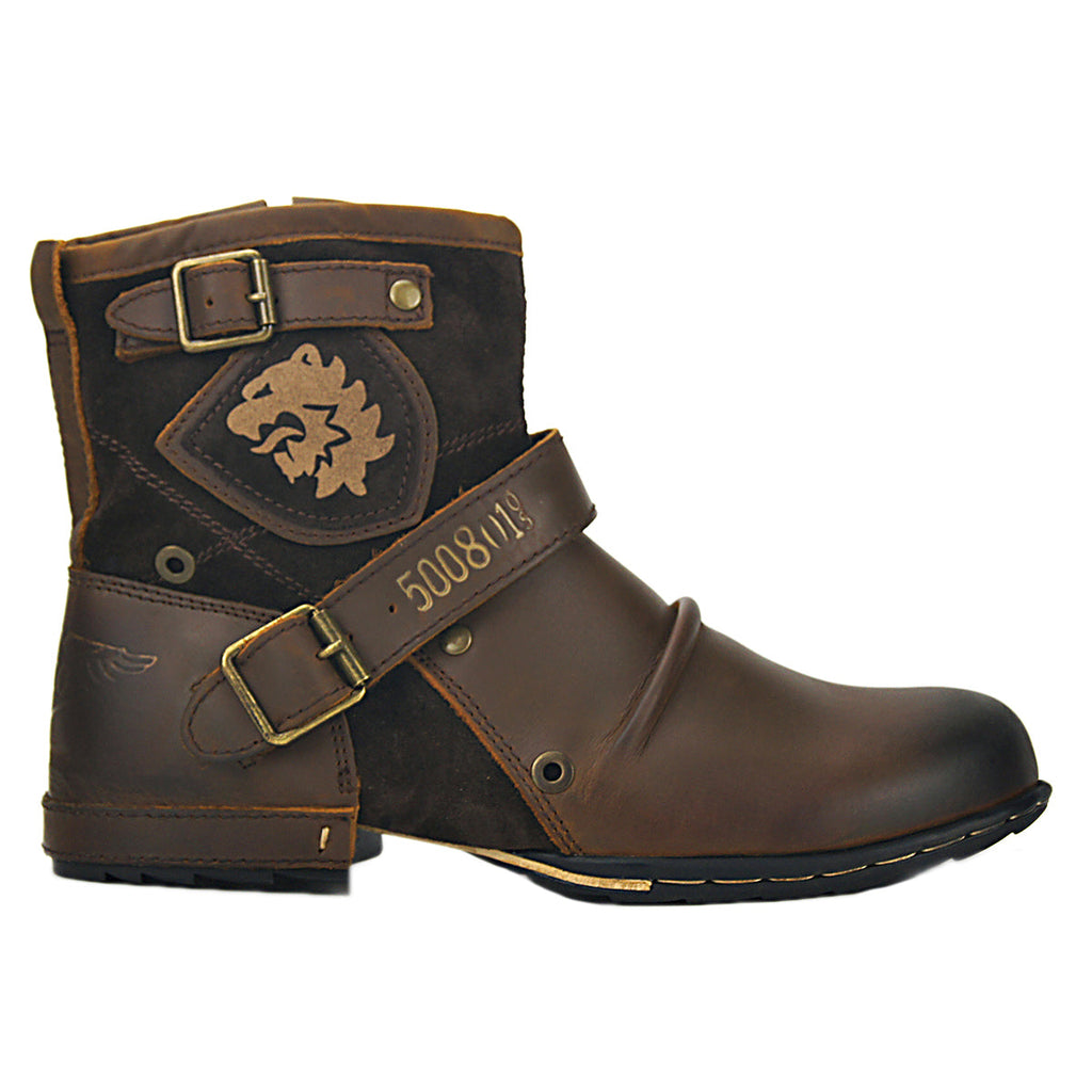 OSSTONE Men's Genuine Cow Leather Ankle Boots 5008-1