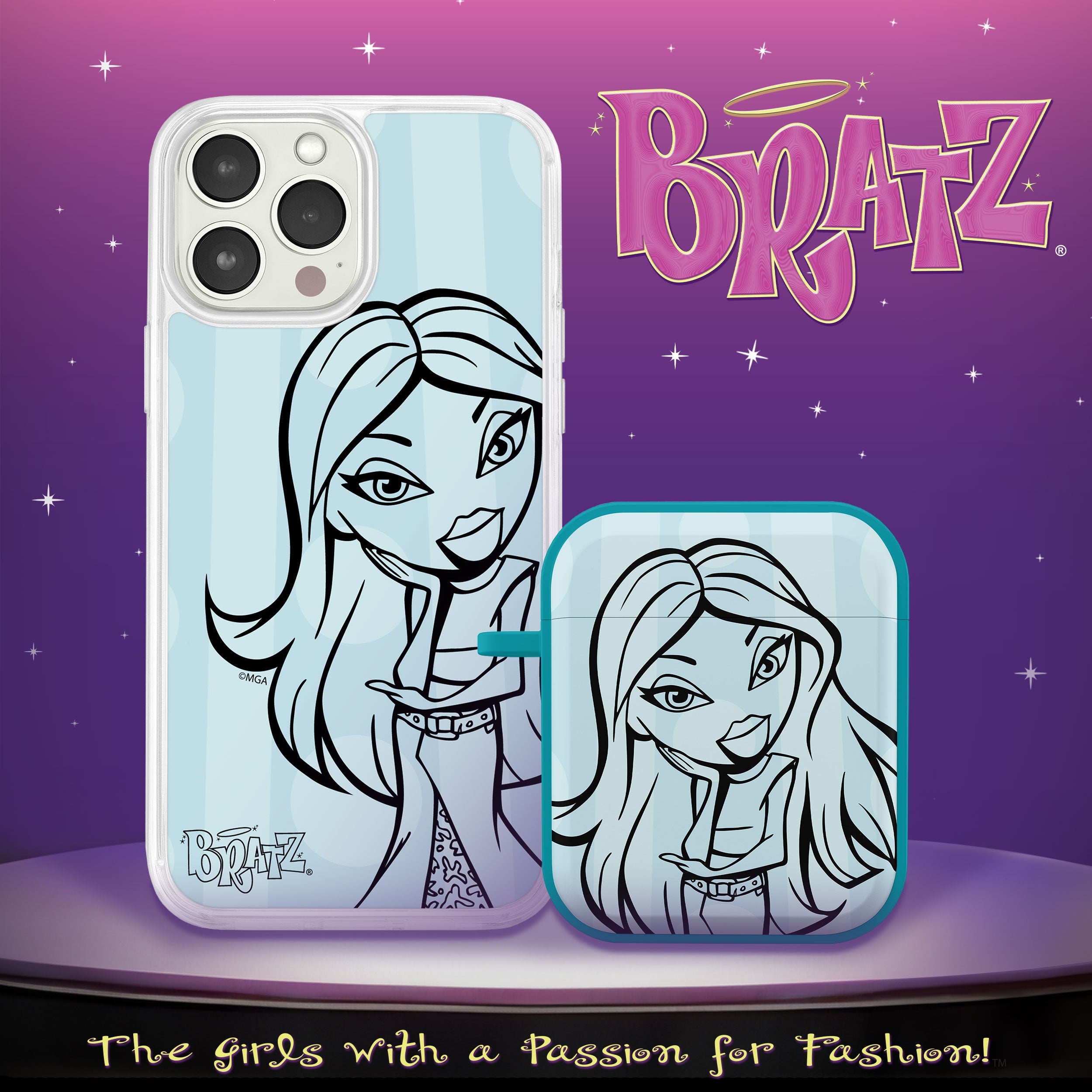 Bratz® Passion For Fashion HD Apple iPhone 12 Mag-Safe Phone Case and AirPods Gen 1 & 2 Combo Package