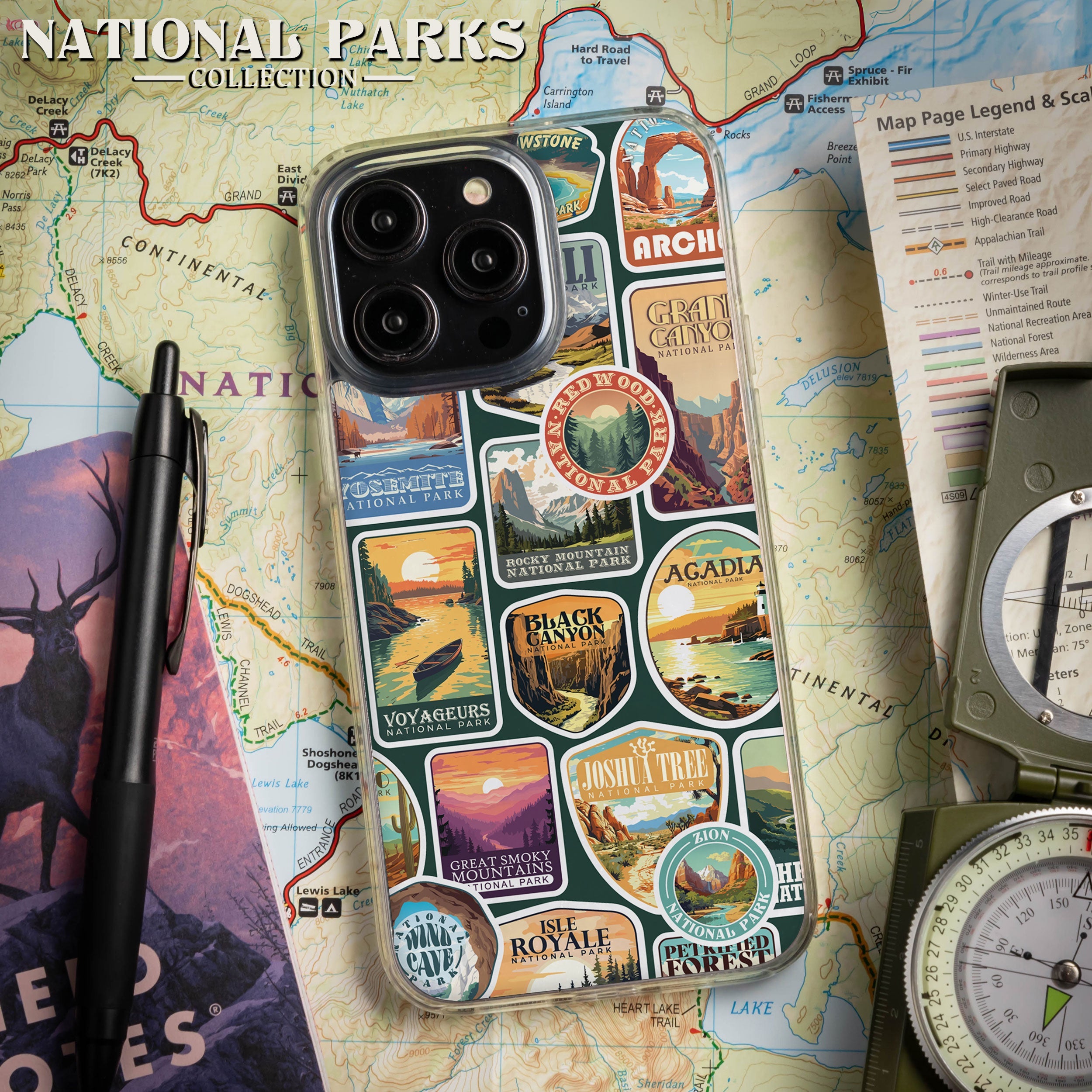 National Parks Stickers HD Apple iPhone 12 Series Mag-Safe Phone Case