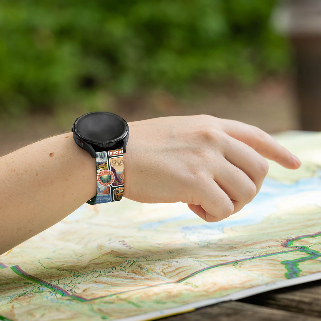 National Parks Stickers HD  Watchband for Samsung, Garmin, Fossil, and More