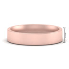 Comfort Fit Flat 4 mm Mens Wedding Band