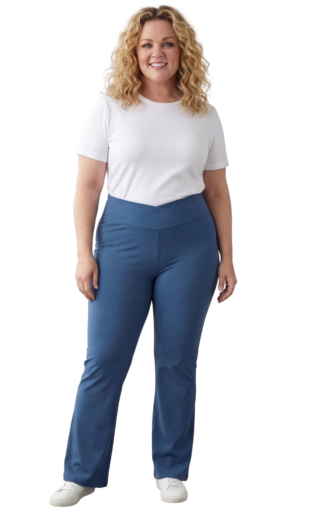 Women's Bootcut Flare plus size Leggings — Pull-On Cotton Stretch with Crossover Waist