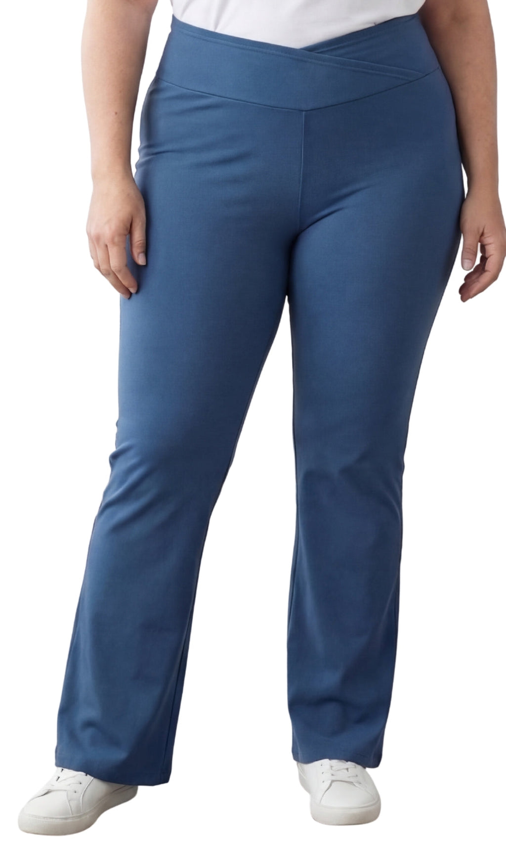 Women's Bootcut Flare plus size Leggings — Pull-On Cotton Stretch with Crossover Waist