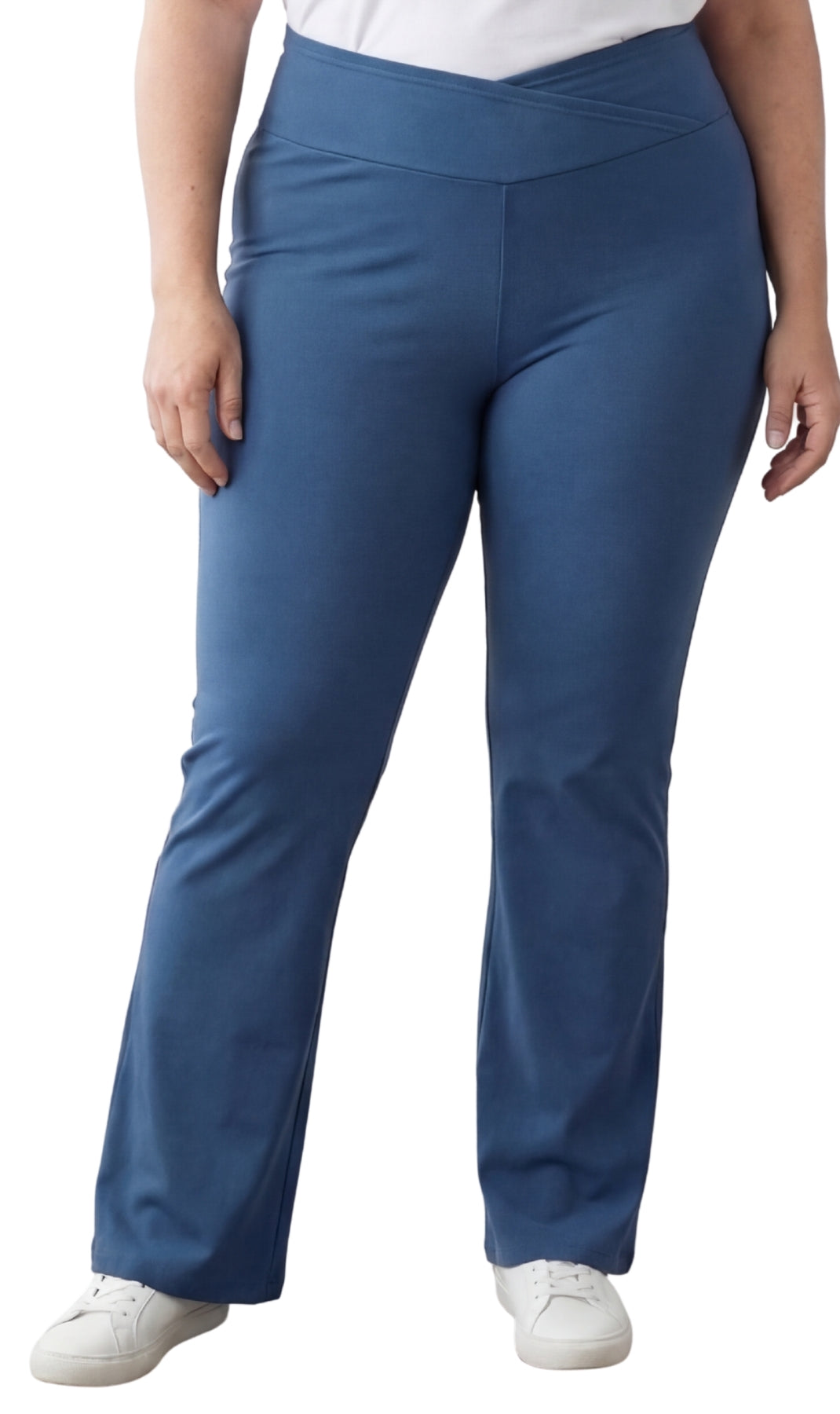 Women's Bootcut Flare plus size Leggings — Pull-On Cotton Stretch with Crossover Waist