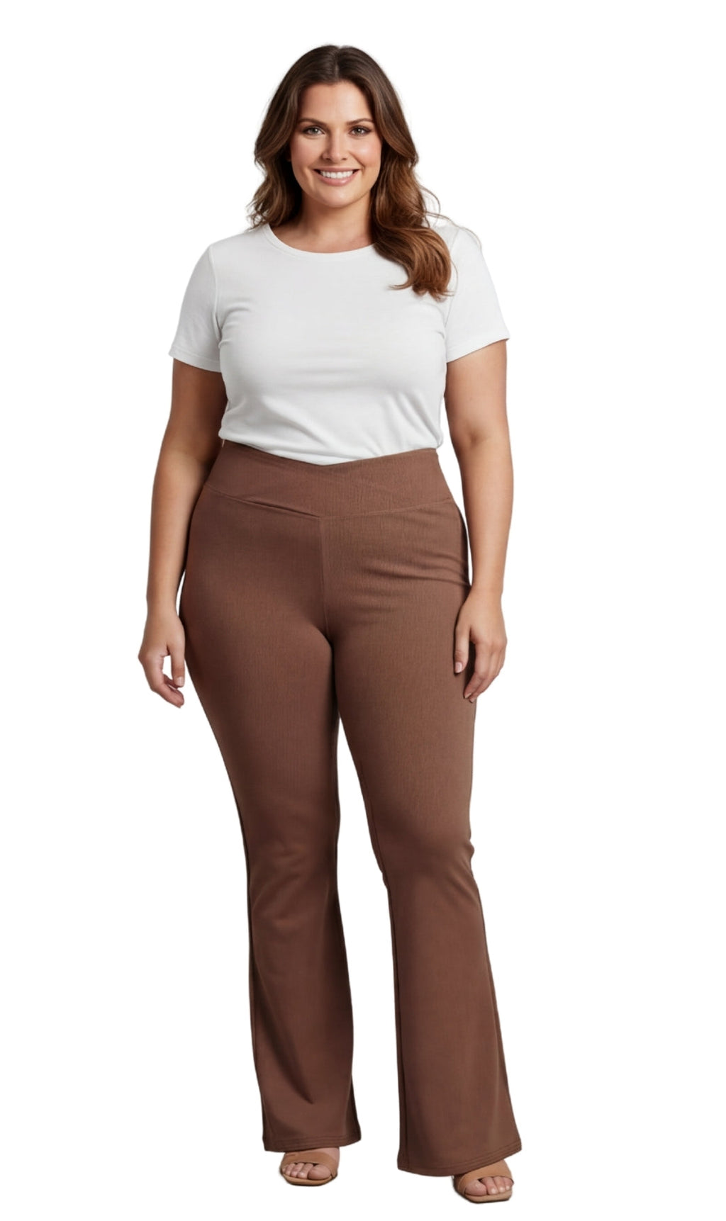 Women's Bootcut Flare plus size Leggings — Pull-On Cotton Stretch with Crossover Waist
