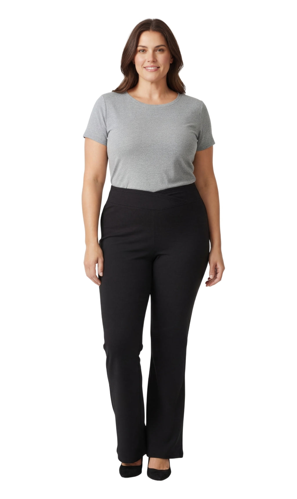 Women's Bootcut Flare plus size Leggings — Pull-On Cotton Stretch with Crossover Waist