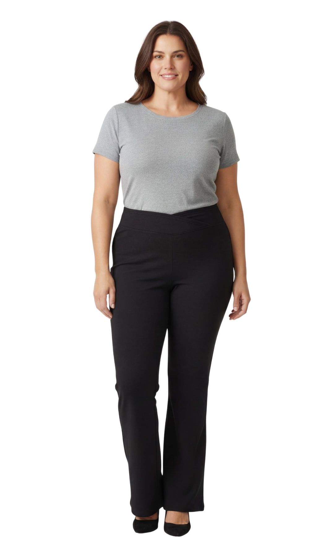Women's Bootcut Flare plus size Leggings — Pull-On Cotton Stretch with Crossover Waist