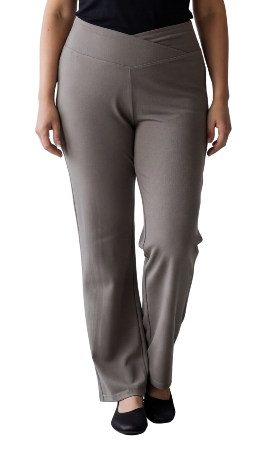Women's Bootcut Flare plus size Leggings — Pull-On Cotton Stretch with Crossover Waist