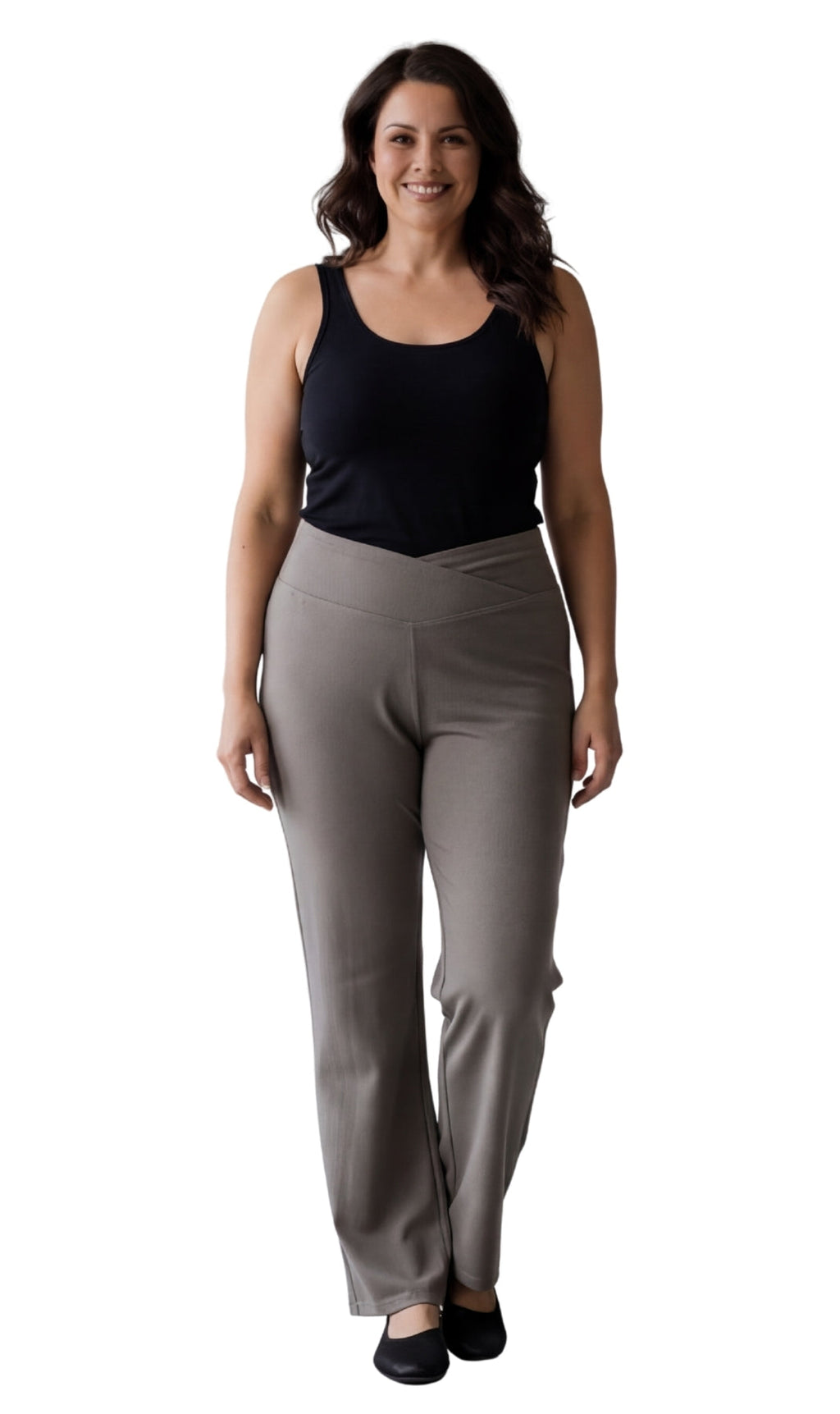 Women's Bootcut Flare plus size Leggings — Pull-On Cotton Stretch with Crossover Waist