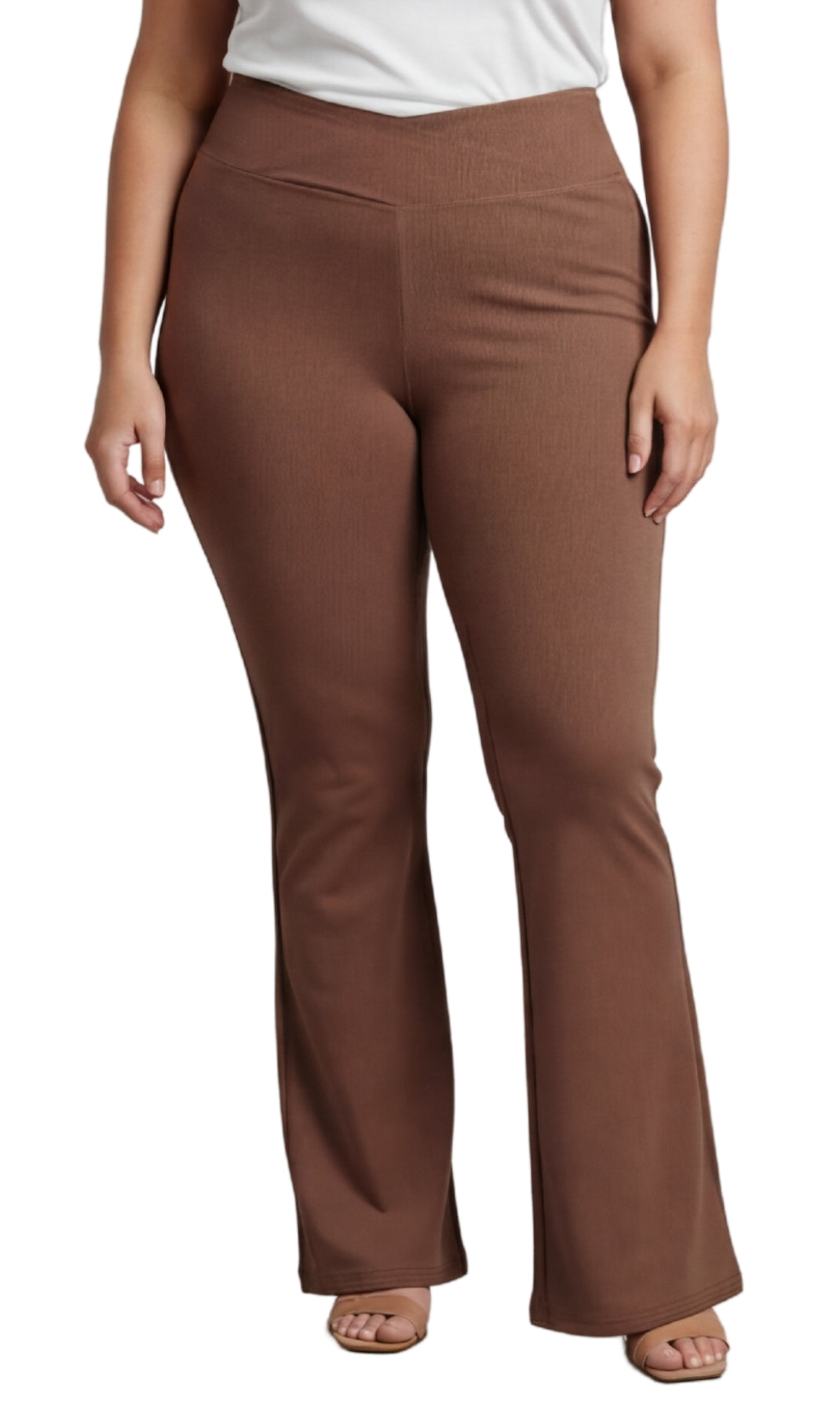 Women's Bootcut Flare plus size Leggings — Pull-On Cotton Stretch with Crossover Waist