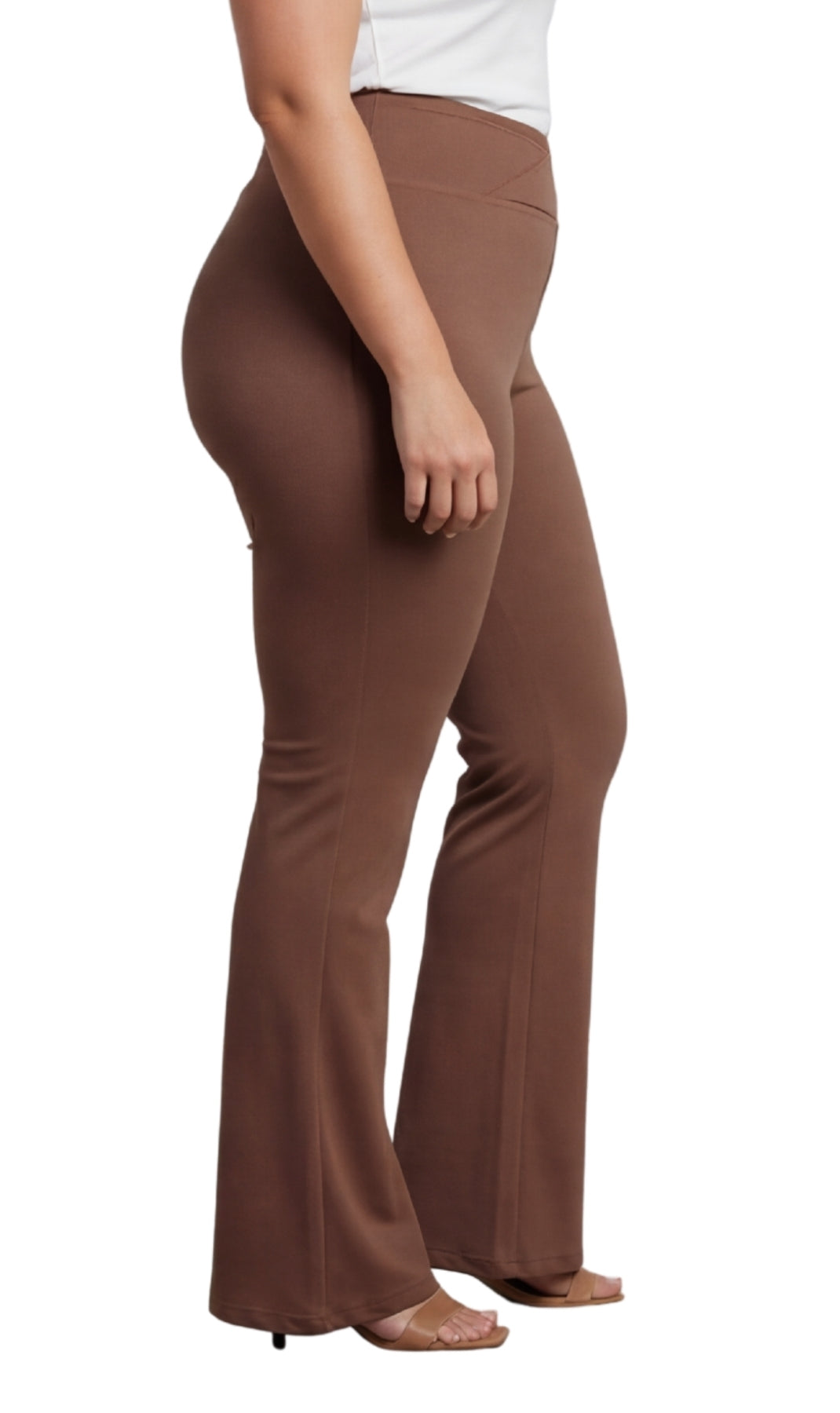 Women's Bootcut Flare plus size Leggings — Pull-On Cotton Stretch with Crossover Waist