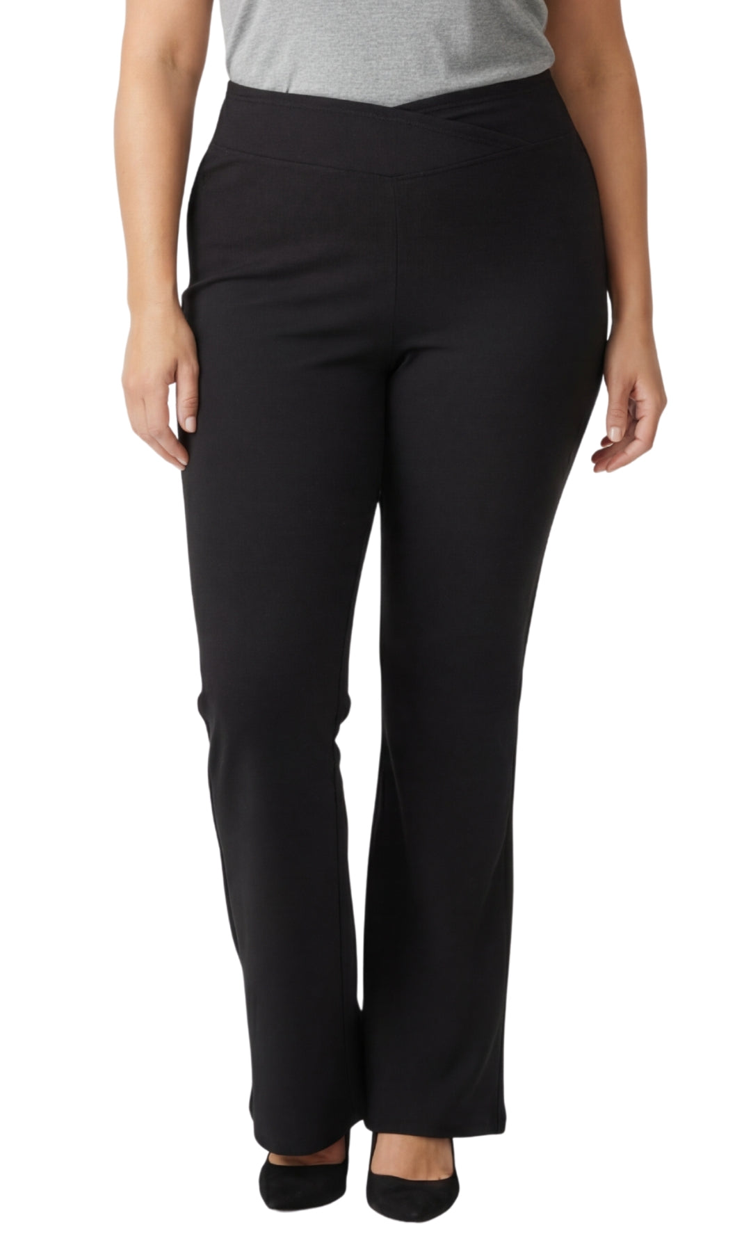 Women's Bootcut Flare plus size Leggings — Pull-On Cotton Stretch with Crossover Waist