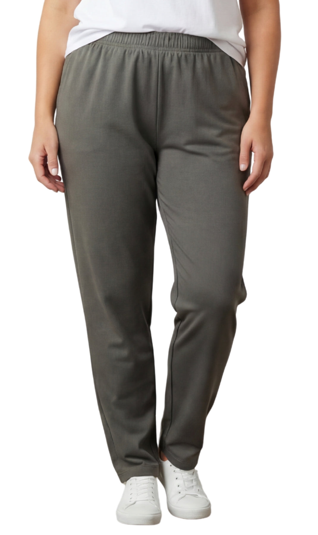 Women's High-Waisted Premium Cotton Stretch Plus Size Leggings — Dressy Black