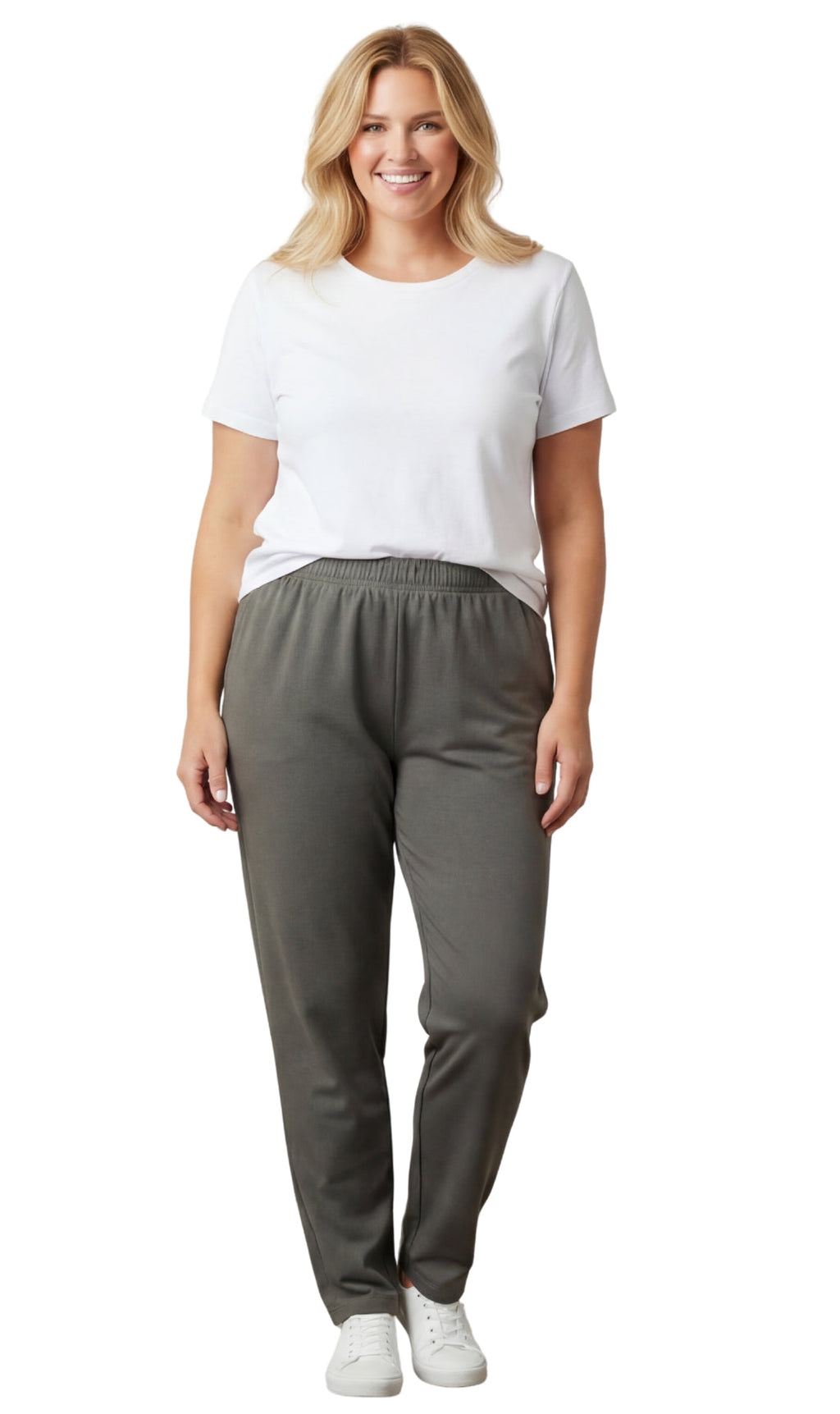 Women's High-Waisted Premium Cotton Stretch Plus Size Leggings — Dressy Black