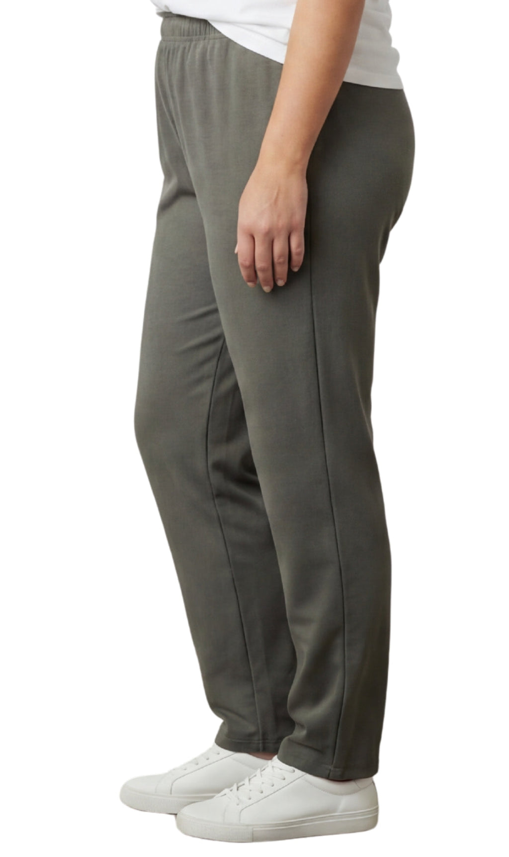 Women's High-Waisted Premium Cotton Stretch Plus Size Leggings — Dressy Black