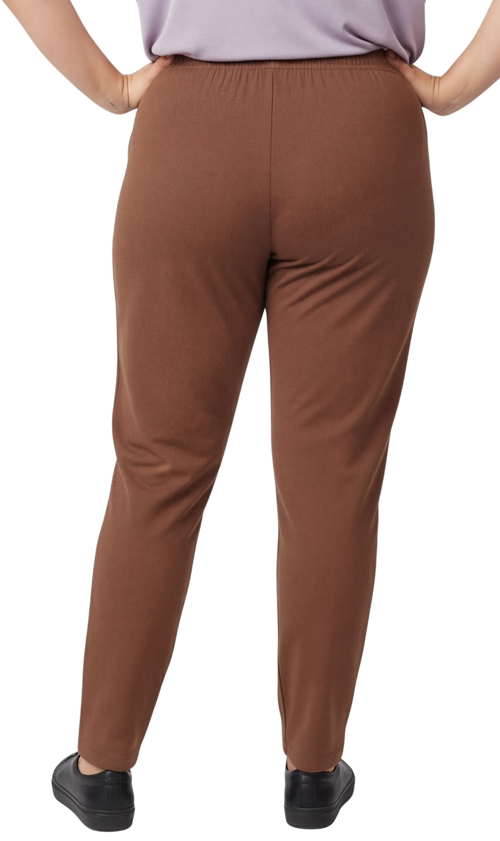 Women's High-Waisted Premium Cotton Stretch Plus Size Leggings — Dressy Black