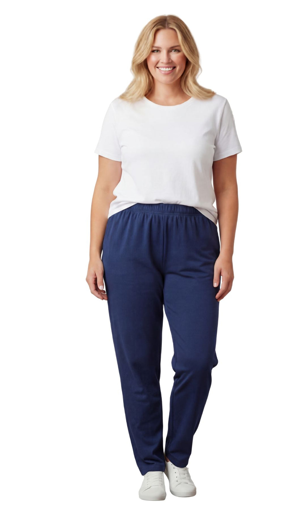 Women's High-Waisted Premium Cotton Stretch Plus Size Leggings — Dressy Black