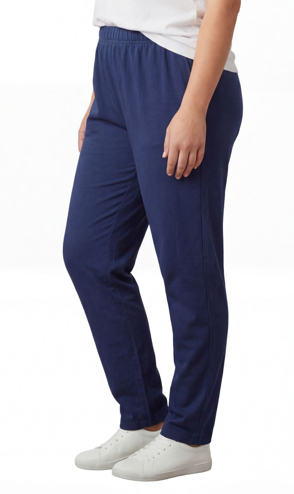 Women's High-Waisted Premium Cotton Stretch Plus Size Leggings — Dressy Black
