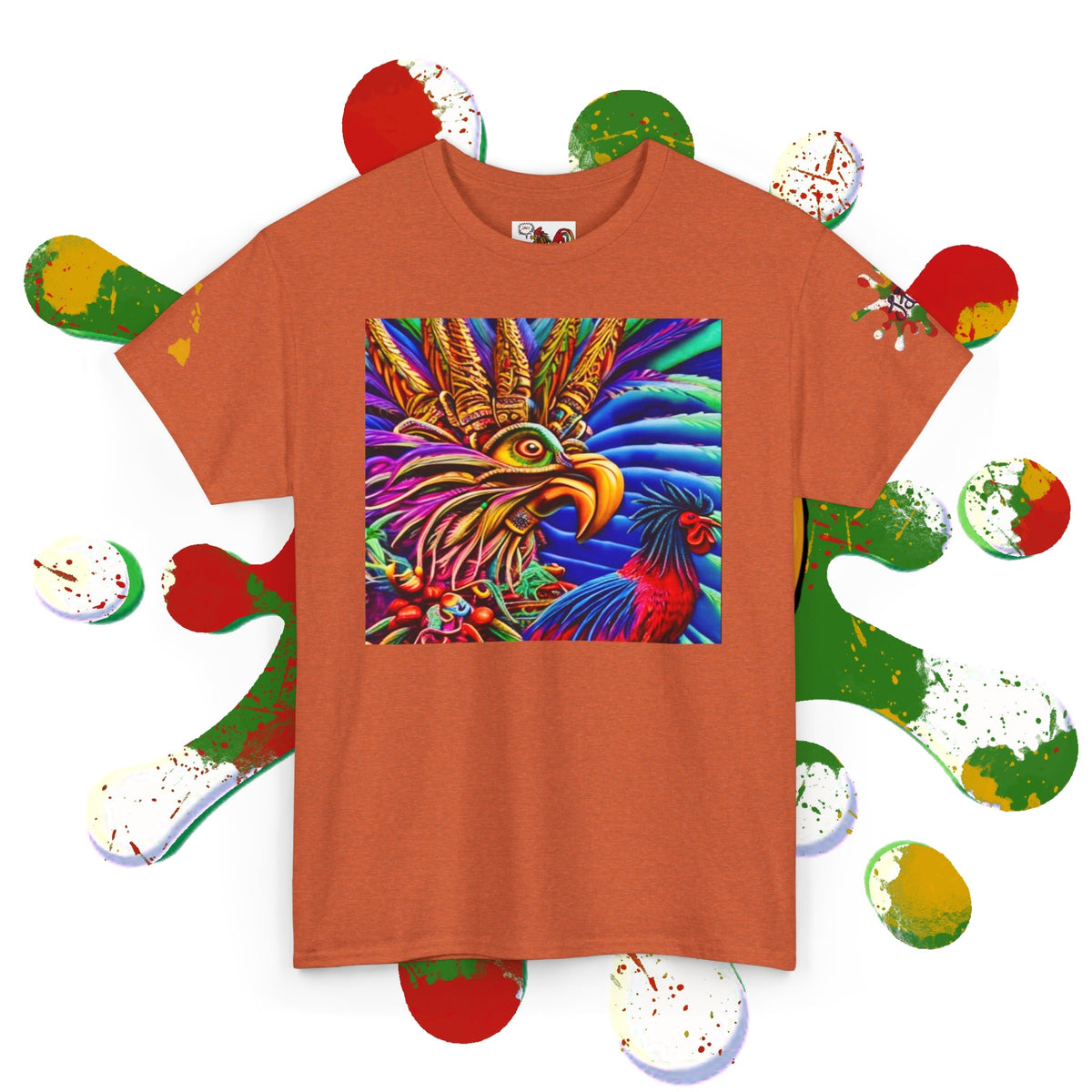 Rasta Rooster Tee - Ancient Maya Edition