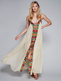 Women Spring And Summer New Colorful Flower Embroidered Dress Suspender Dress Vacation