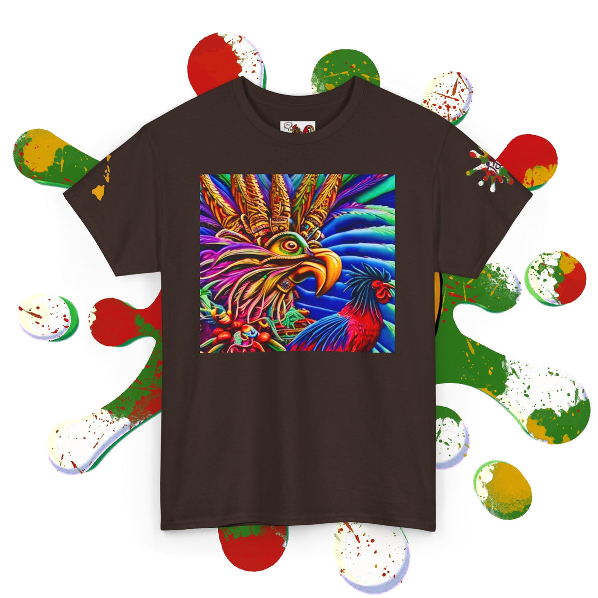 Rasta Rooster Tee - Ancient Maya Edition