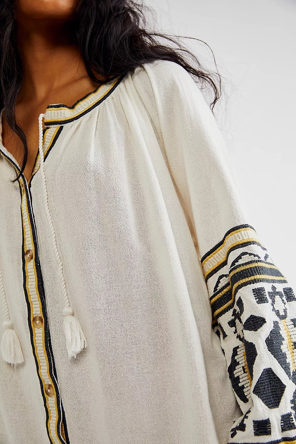 Women Spring and Summer Elegant Vacation National Embroidered Loose Cardigan Dress