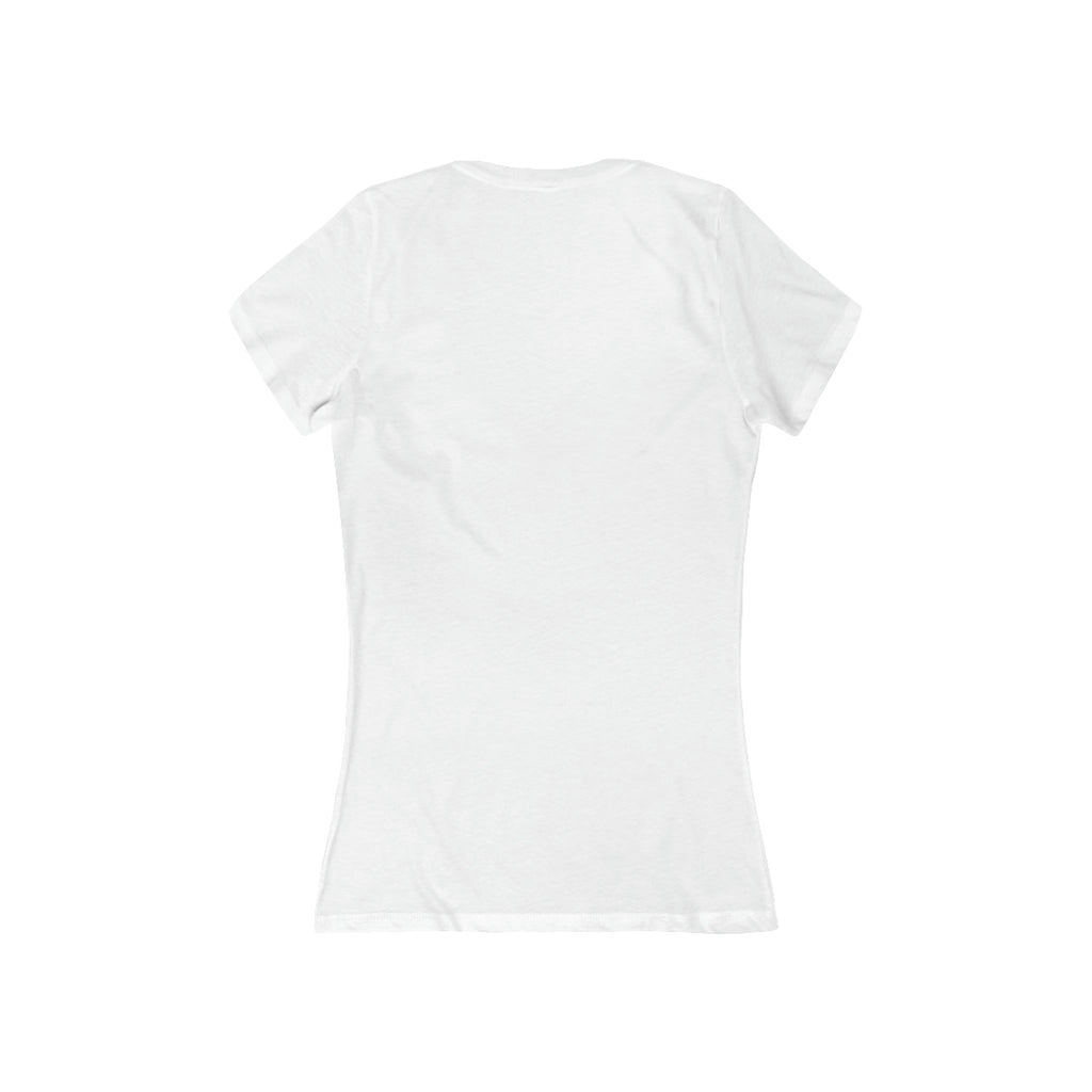 JAH Women's Deep V-Neck Tee — Airlume Cotton | Slim Fit Rastafari Faith Tee