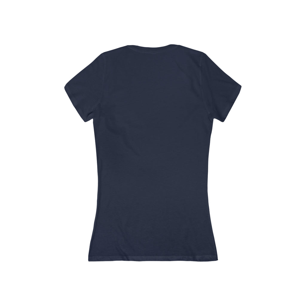 JAH Women's Deep V-Neck Tee — Airlume Cotton | Slim Fit Rastafari Faith Tee