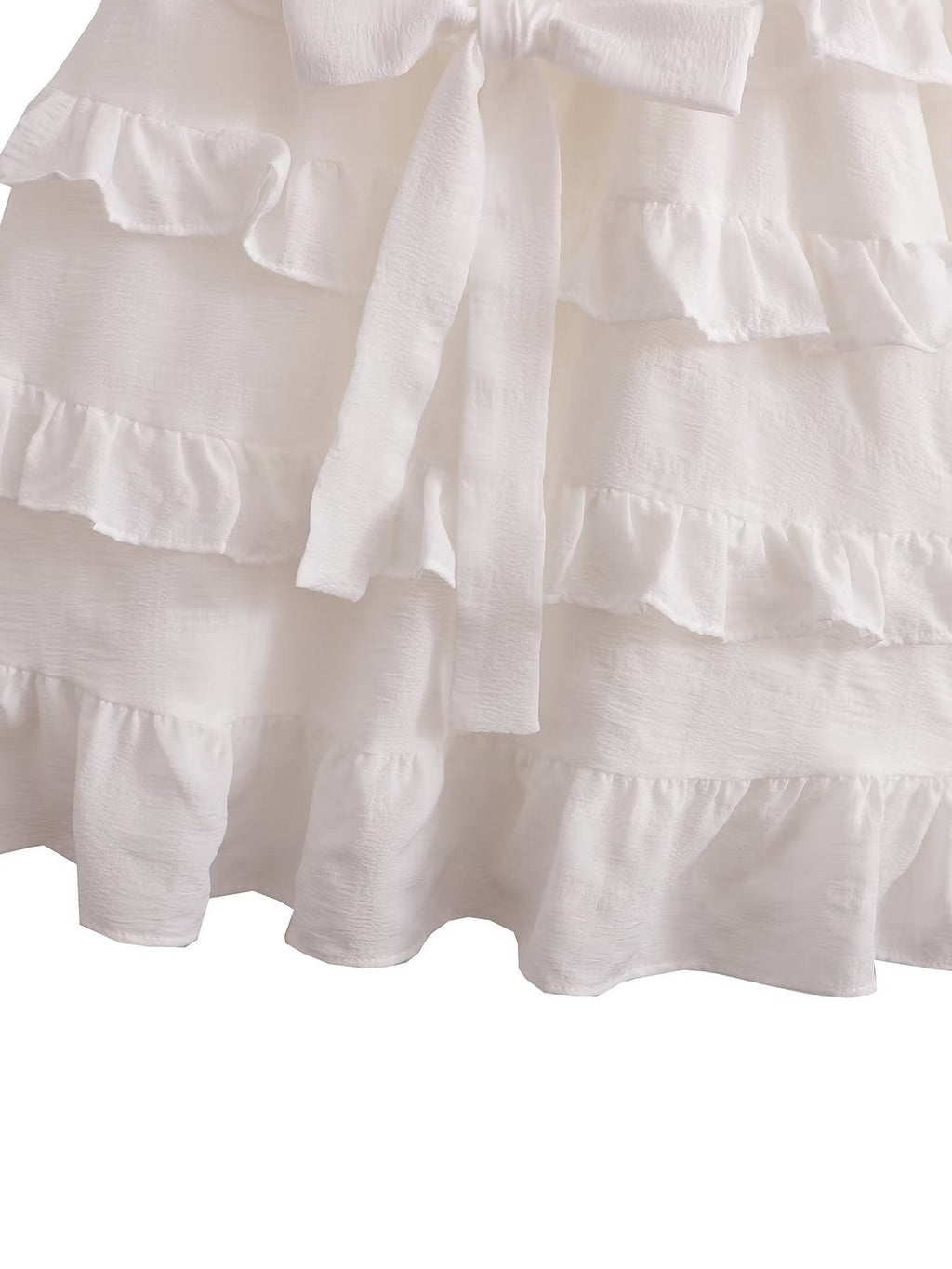 Women Spring Fall Texture Diagonal Shoulder Tiered Dress Diagonal Collar