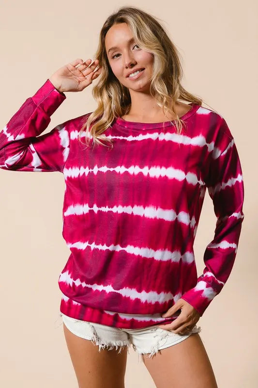 Tie Dye Print Terry Sweatshirt