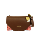 Patton | Rose Bandana Printed Nylon + Brown Leather Saddle Bag