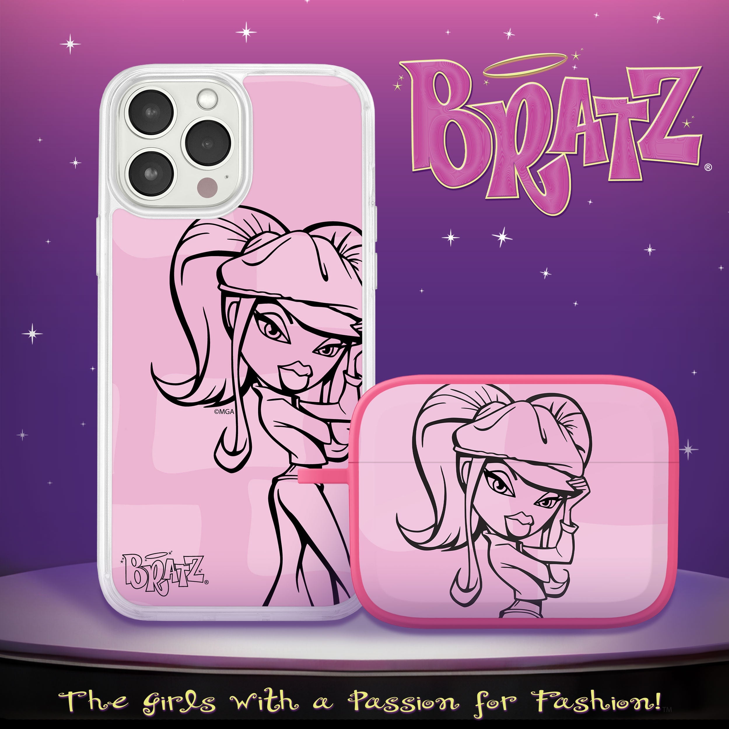 Bratz® Passion For Fashion HD Apple iPhone 12 Mag-Safe Phone Case and AirPods Pro Combo Package