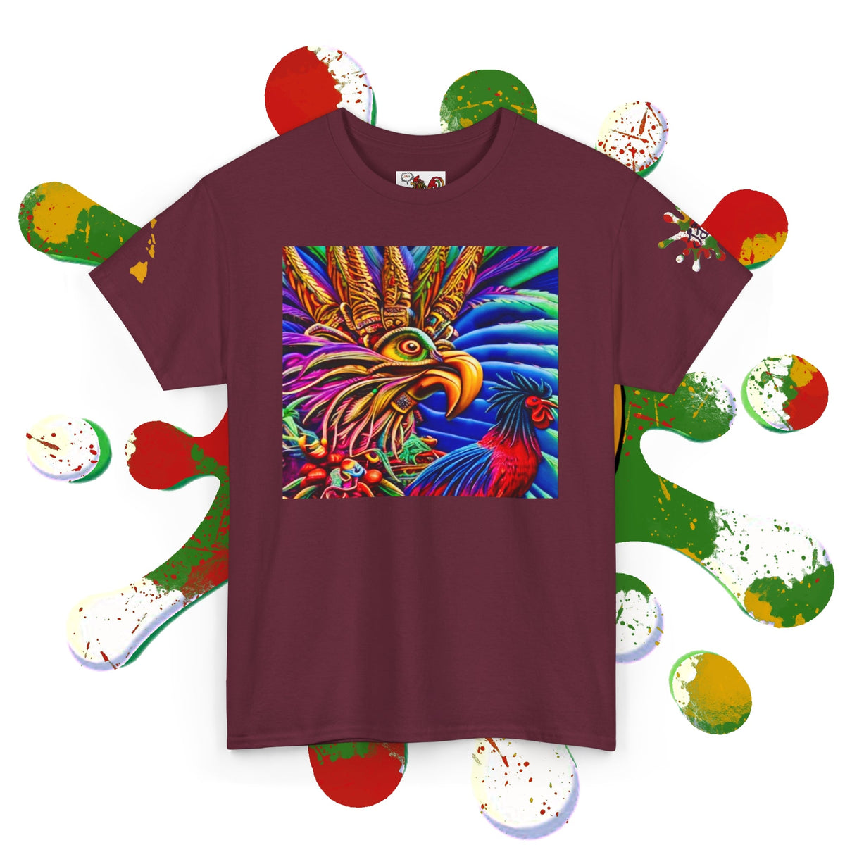 Rasta Rooster Tee - Ancient Maya Edition