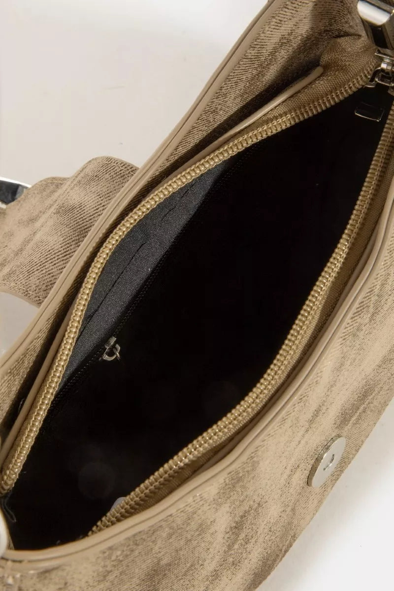 Fame Buckle Detail Hobo Shoulder Bag