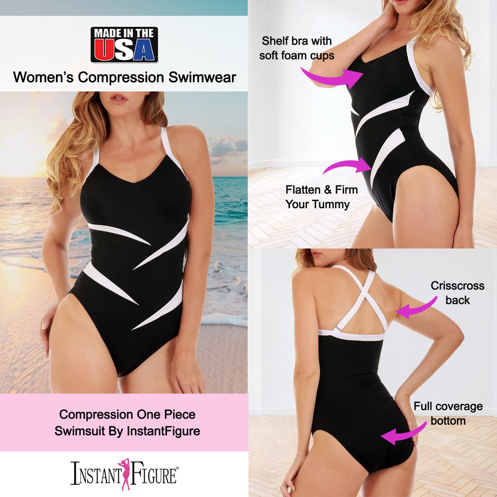 InstantFigure Two-Tone One Piece Swimsuit 13306P