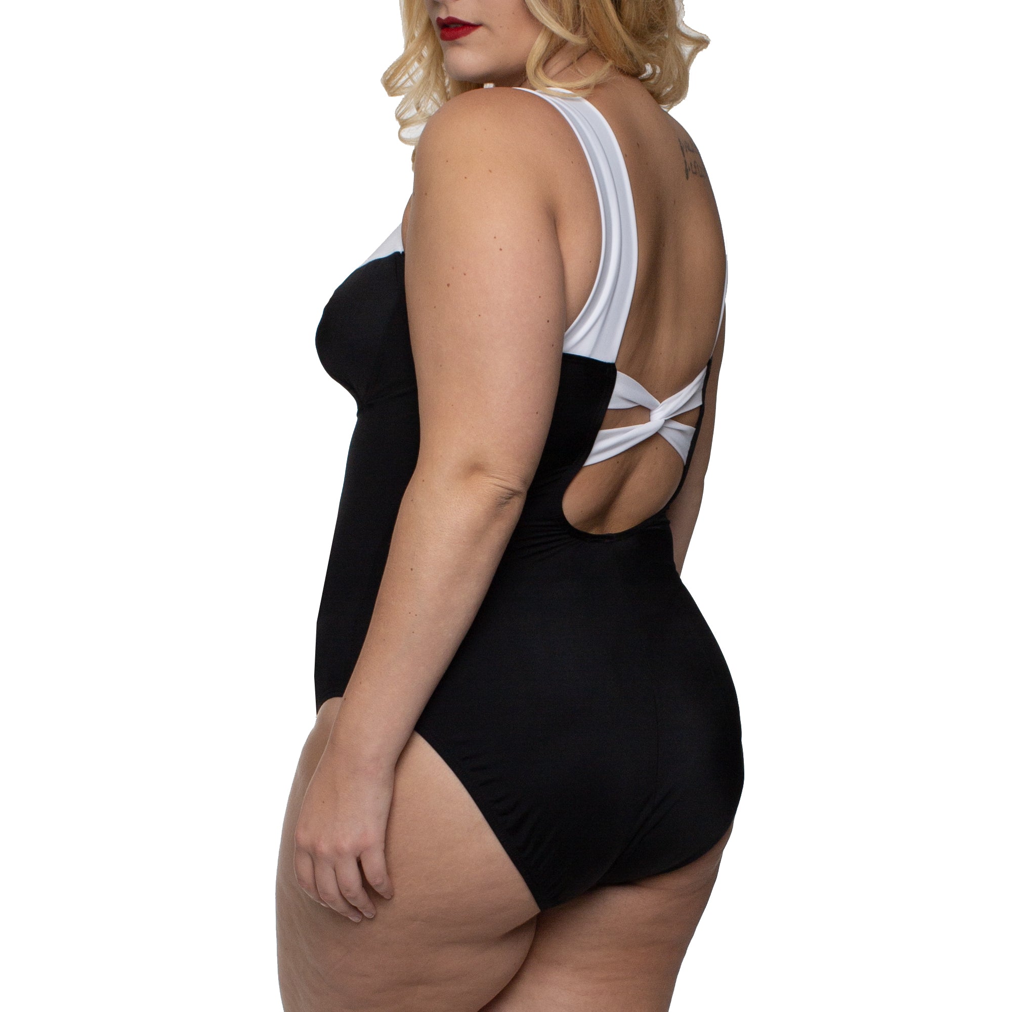 InstantFigure Contrast Trim One Piece Swimsuit 13496P